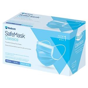 Safemask Classic Masque Bande auriculaire ASTM niveau 1 Bleu 50/boîte, 10 BX/CA