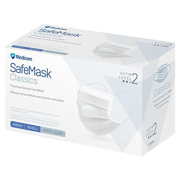 Safemask Classic Face Mask ASTM Level 2 White 50/Bx