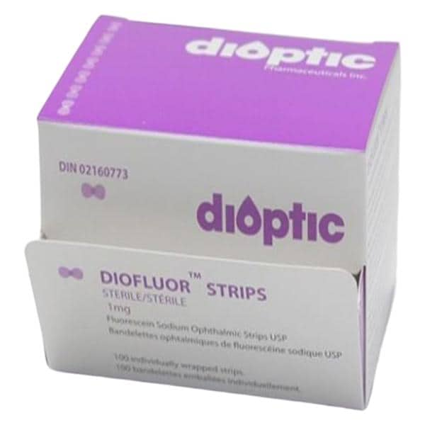 Diofluor Opthalmic Strips 1mg Fluorescien Sodium 100/Bx