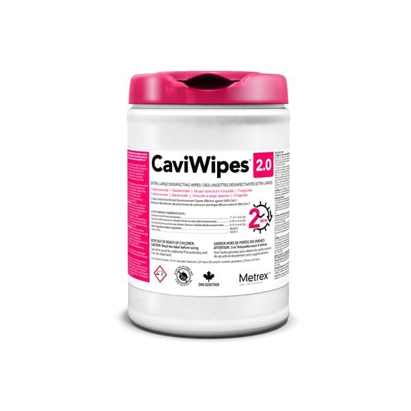 CaviWipes 2.0 Surface Disinfectant Wipes X-Large Canister 65/Can