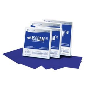 Isodam HD Latex-Free Rubber Dam 5 in x 5 in Medium Gauge Blue 20/Bx