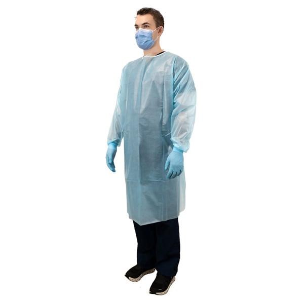 Cover Gown Not Rated Poly-Coated Universal Blue 10/Bg