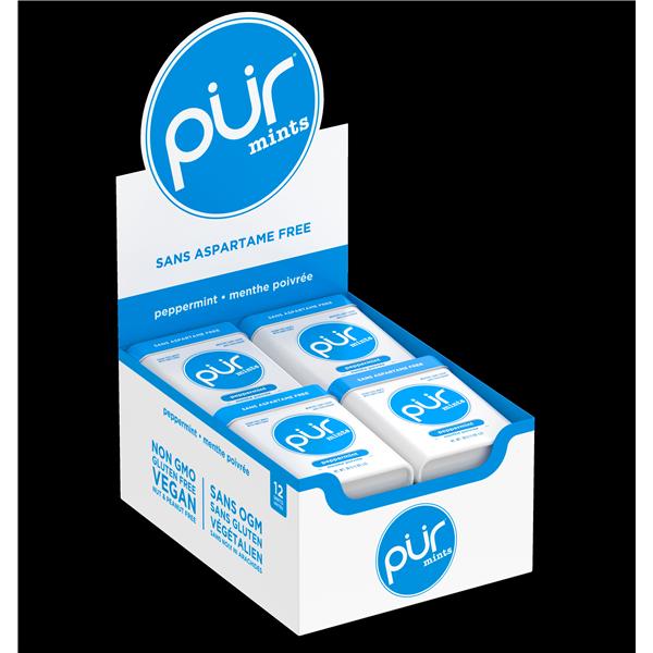 PUR Xylitol Sweetened Mints Peppermint 12/Bx