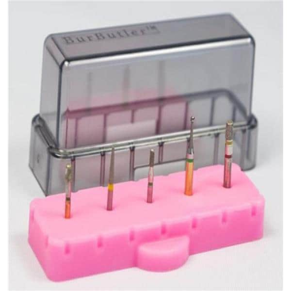 BurButler Bur Holder 5 Hole Pink low lid Ea