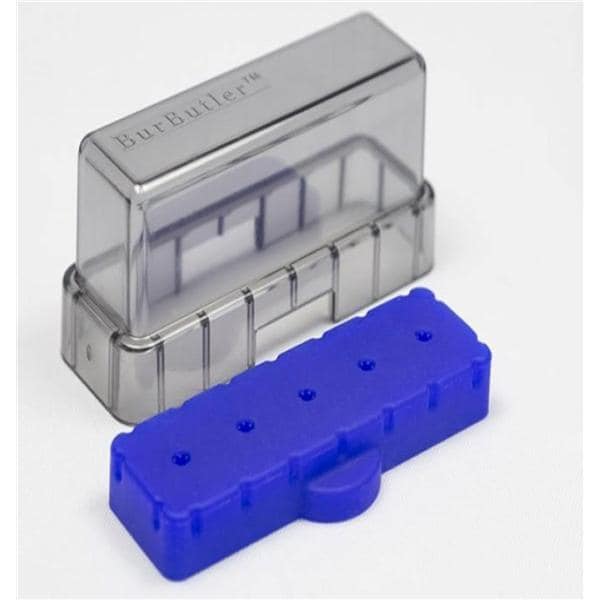 BurButler Bur Holder 5 Hole Blue low lid Ea