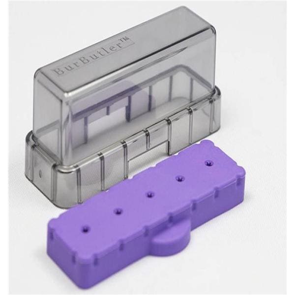 BurButler Bur Holder 5 Hole Purple low lid Ea