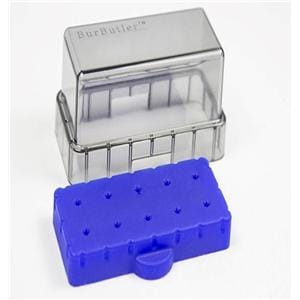 BurButler Bur Holder 10 Hole Blue low lid Ea