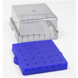 BurButler Bur Holder 25 Hole Blue low lid Ea