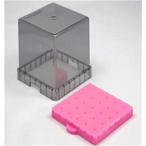 BurButler Bur Holder 25 Hole Pink tall lid Ea