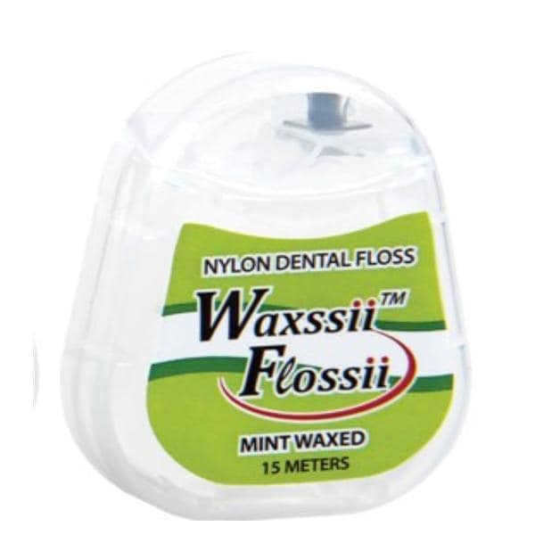 Waxxii Flossi Floss Waxed 15 Meter Mint Patient Trial Size 72/Bx