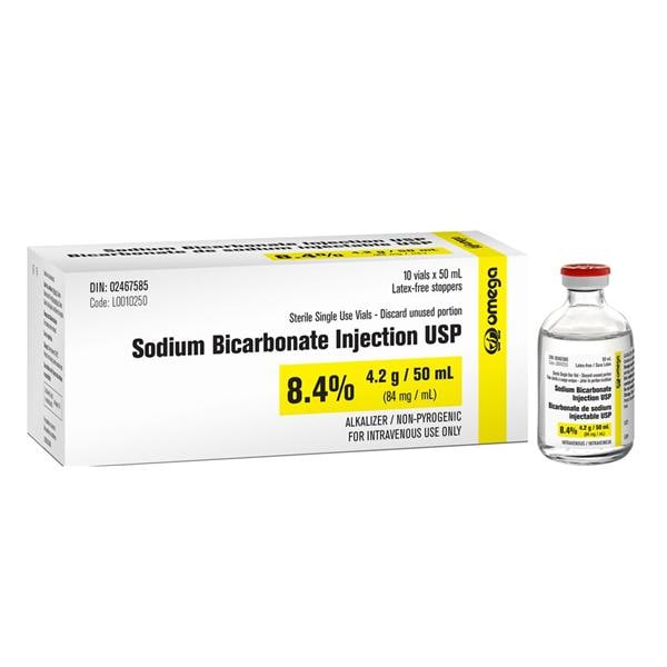 Injection Solution 8.4% Sodium Bicarbonate 50mL Vial 10/Bx, 10 BX/BX