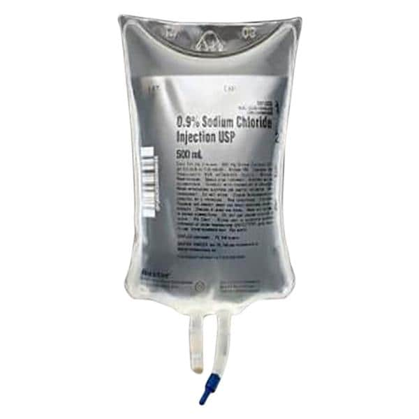 Sod Cl.9% IV Injection Solution Baxter 500mL Non-DEHP/Non-PVC Strl Bg Ea, 24 BG/CA