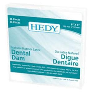 Hedy Dental Dam Latex Rubber Dam 5 in x 5 in Medium Gauge 52/Bx