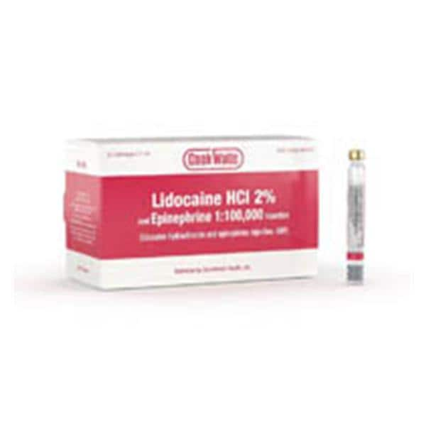 Cook Waite Lidocaïne 2% Épinéphrine 1:100 000 50/boîte