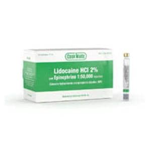 Cook Waite Lidocaïne 2% Épinéphrine 1:50 000 50/boîte