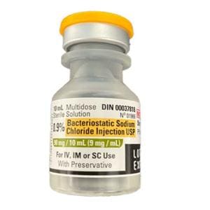 Hospira IV Injection Solution 0.9% Bacteriostatic Sodium Chloride 10mL Vl 25/Ca