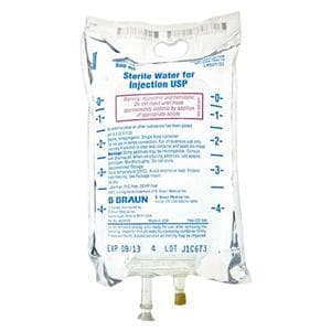 Sterile Water Injection Bag 500mL Bag 24/Ca