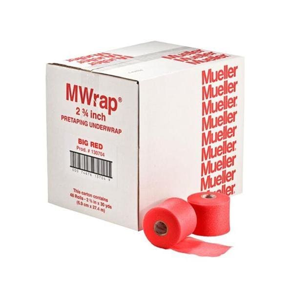 Underwrap Athletic Foam 2.75"x30yd Self-Adhesive Red 48/Ca